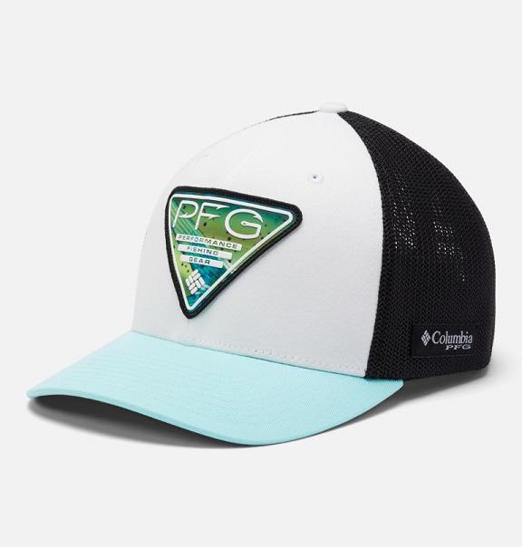 Columbia PFG Mesh Seasonal Hats White Black Green For Men's NZ95816 New Zealand